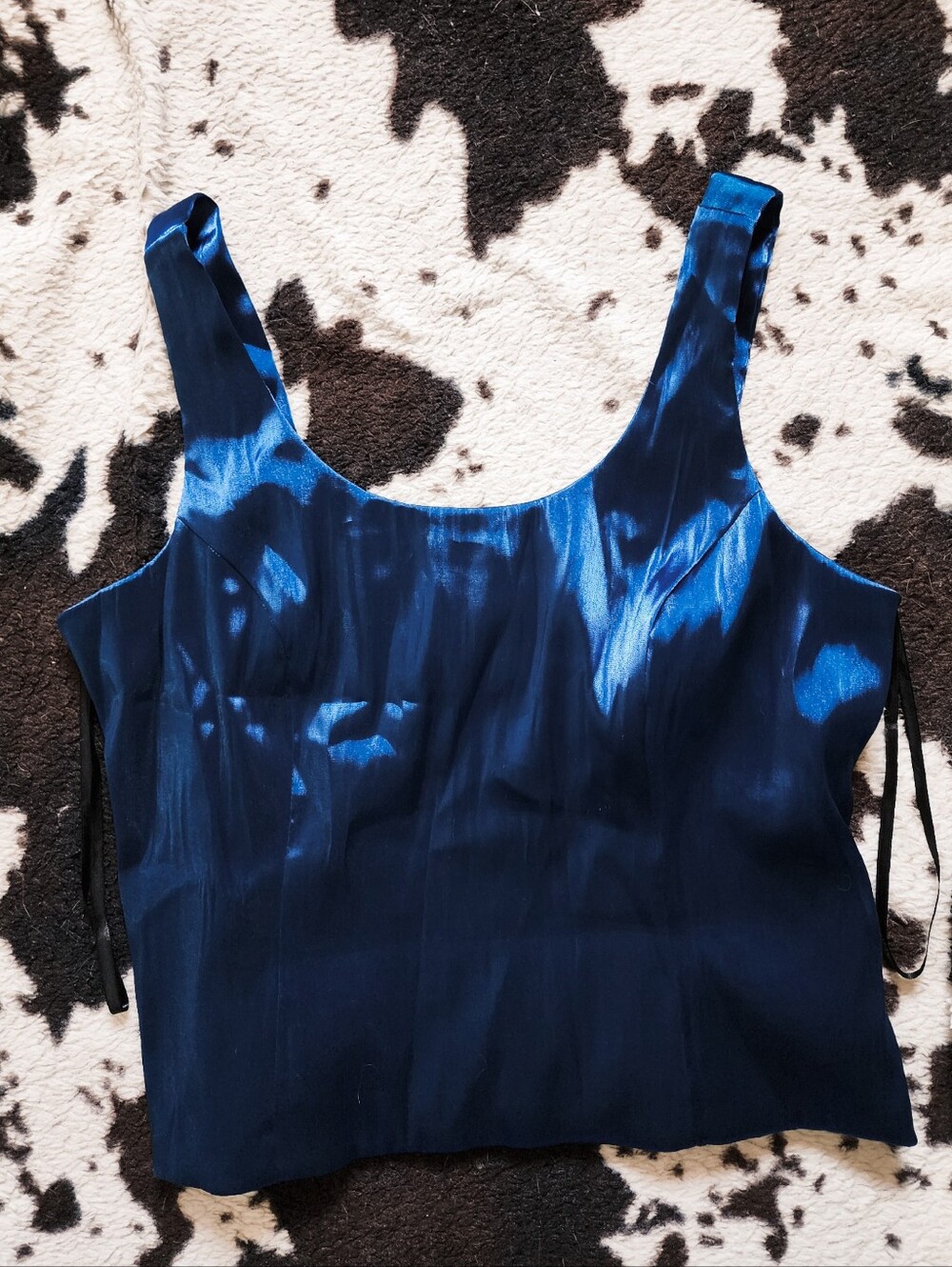 WOMEN'S 90'S METALLIC BODICE TANK - BLUE HUE